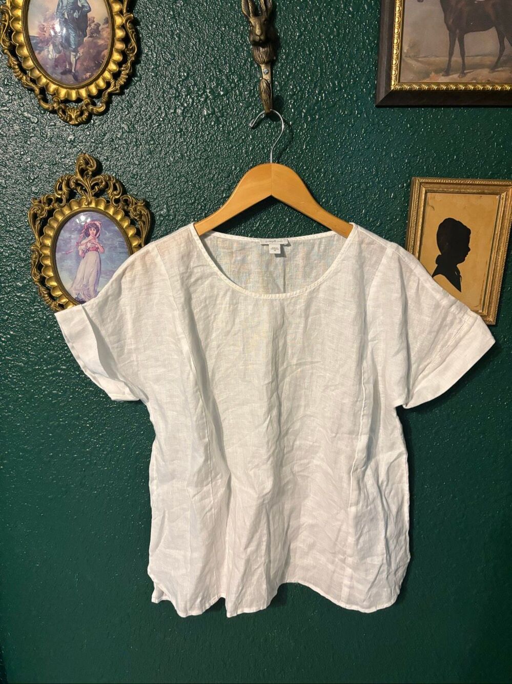 J.Jill White Linen Blouse Sz XS